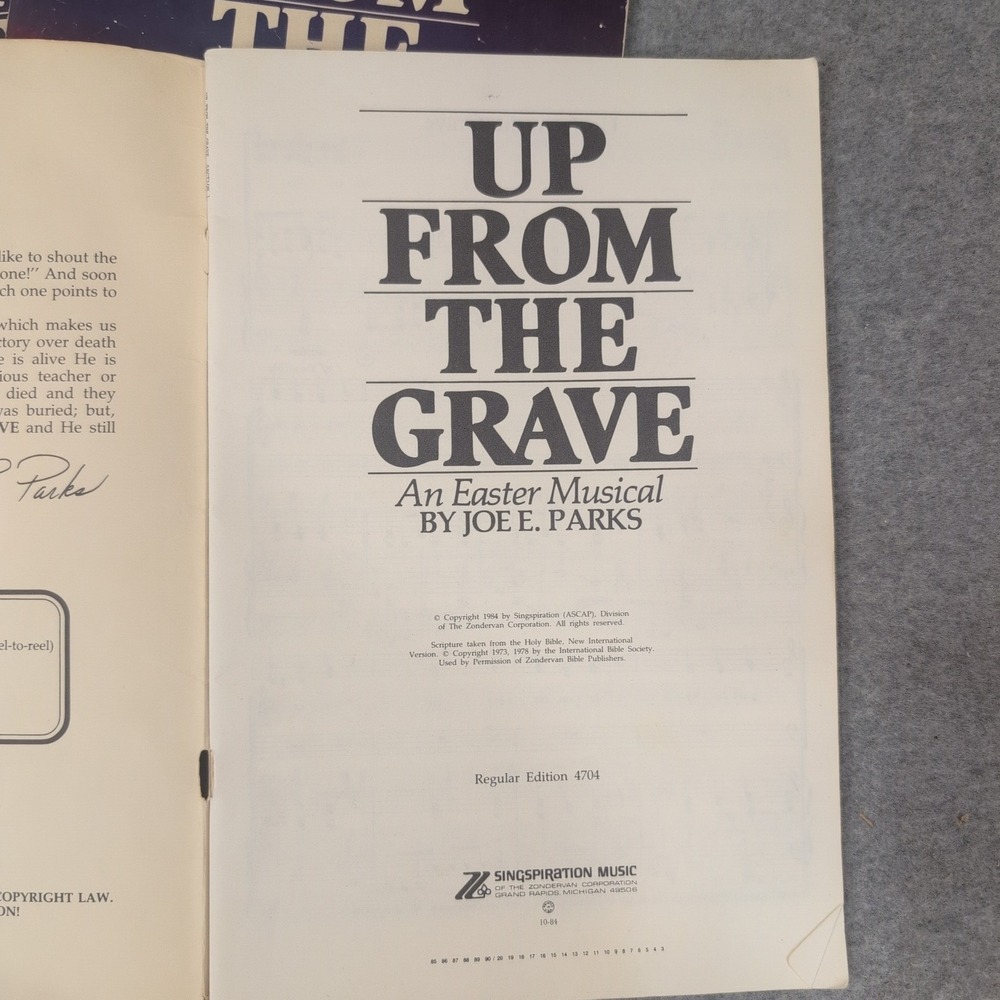 Up From The Grave Easter Musical Joe E Parks SATB Choral Book Lot‎ of 4 1984 - Picture 2 of 2